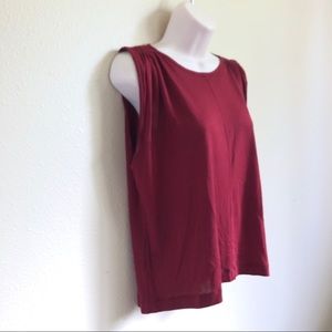 Large Madewell Ruched Shoulder Tank Rust Color